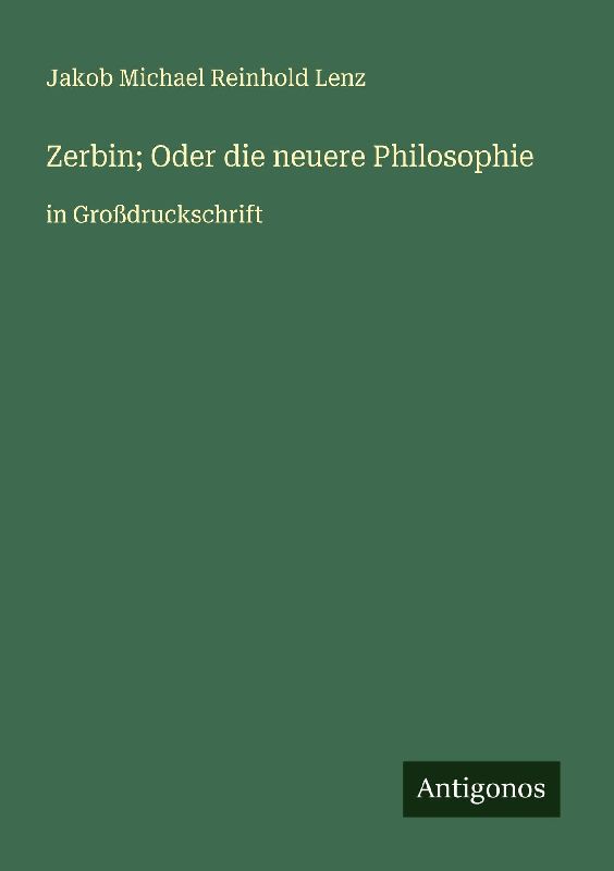 Zerbin; Oder die neuere Philosophie