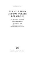 Der neue Bund und das Werden der Kirche