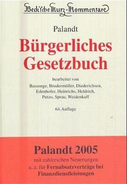 Palandt - Bürgerliches Gesetzbuch: BGB
