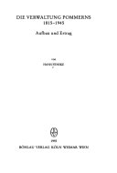 Die Verwaltung Pommerns 1815-1945