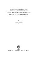 Kunstproblematik und Wortkombination bei Gottfried Benn
