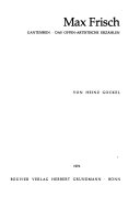 Max Frisch - Gantenbein - Das offen-artistische Erzählen