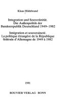 Integration und Souveränität /Intégration et souveraineté