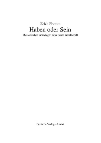 Haben oder Sein