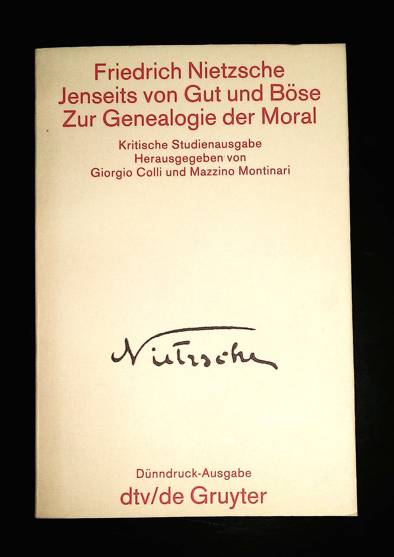 Sämtliche Werke in Einzelbänden. Kritische Studienausgabe / Jenseits von Gut und Böse /Zur Genealogie der Moral