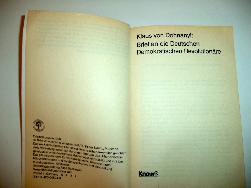 Brief an die Deutschen Demokratischen Revolutionäre