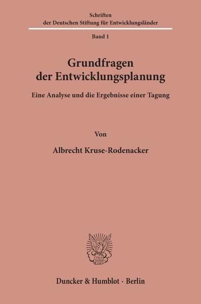 Grundfragen der Entwicklungsplanung.