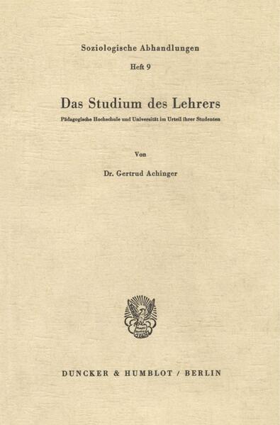 Das Studium des Lehrers.