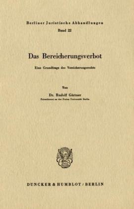 Das Bereicherungsverbot.