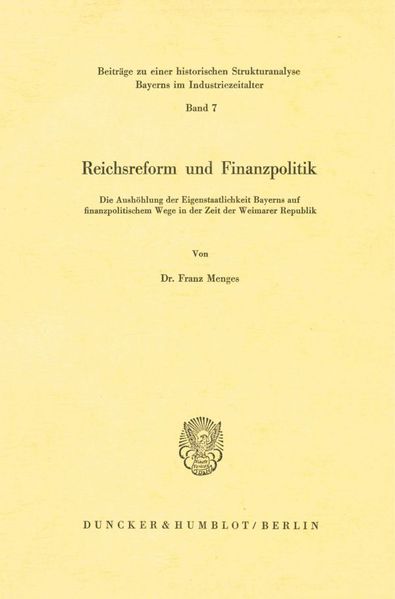 Reichsreform und Finanzpolitik.