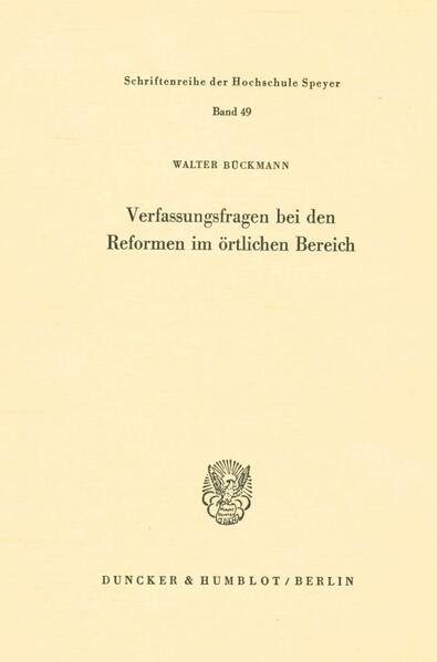 Verfassungsfragen bei den Reformen im örtlichen Bereich.