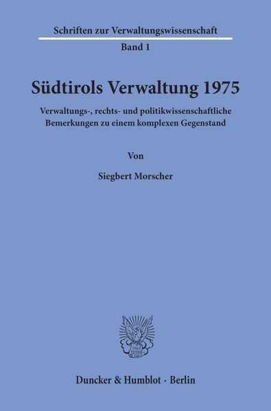 Südtirols Verwaltung 1975.