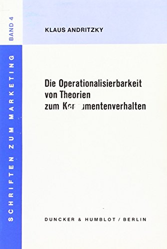 Die Operationalisierbarkeit von Theorien zum Konsumentenverhalten.