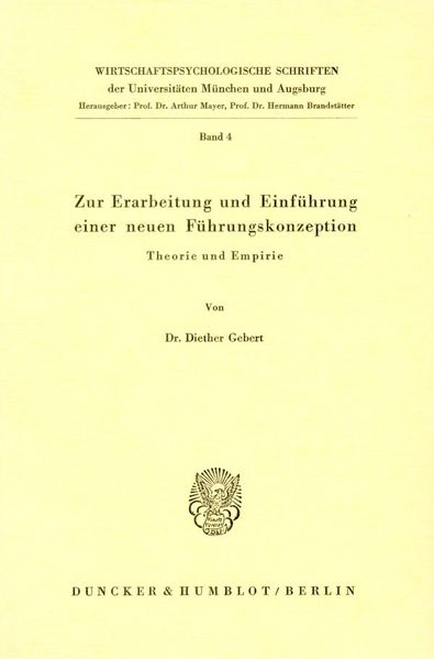 Zur Erarbeitung und Einführung einer neuen Führungskonzeption.