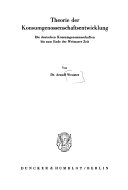 Theorie der Konsumgenossenschaftsentwicklung.