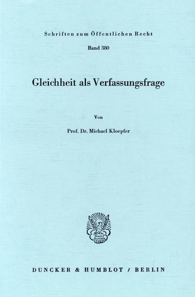 Gleichheit als Verfassungsfrage.