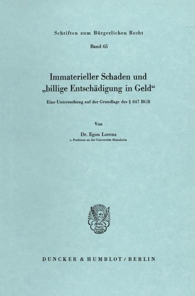 Immaterieller Schaden und "billige Entschädigung in Geld".