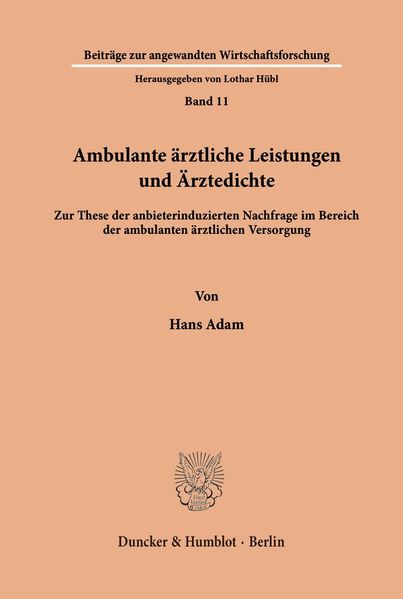 Ambulante ärztliche Leistungen und Ärztedichte.