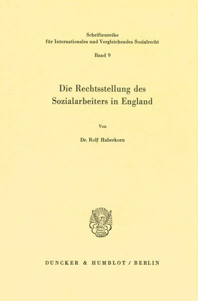 Die Rechtstellung des Sozialarbeiters in England.