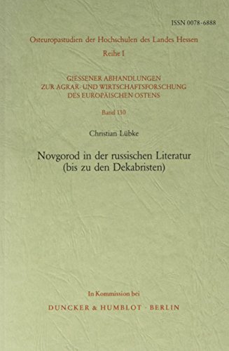 Novgorod in der russischen Literatur (bis zu den Dekabristen).