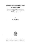 Genossenschaften und Staat in Deutschland.