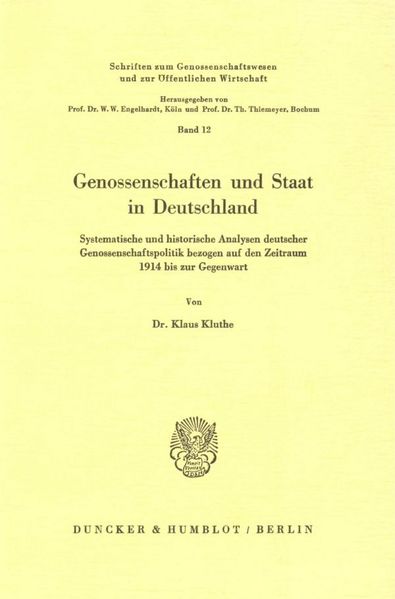 Genossenschaften und Staat in Deutschland.