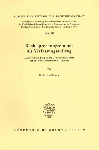 Rechtsprechungseinheit als Verfassungsauftrag.