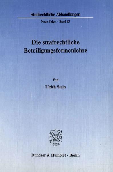 Die strafrechtliche Beteiligungsformenlehre.