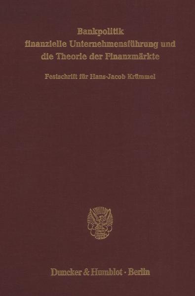 Bankpolitik, finanzielle Unternehmensführung und die Theorie der Finanzmärkte.