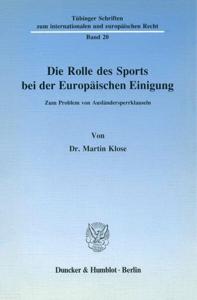 Die Rolle des Sports bei der Europäischen Einigung.