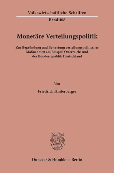 Monetäre Verteilungspolitik.