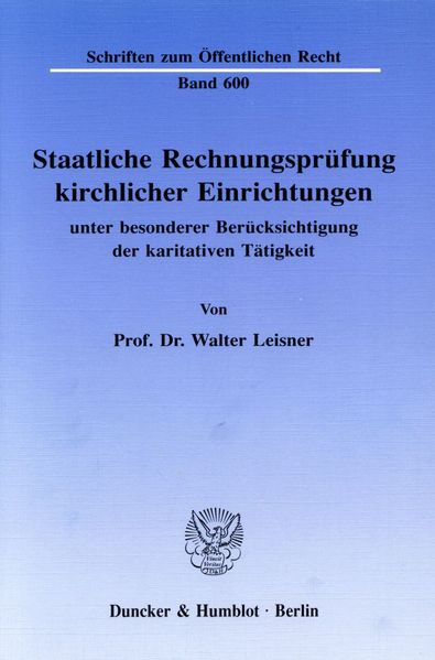 Staatliche Rechnungsprüfung kirchlicher Einrichtungen,