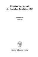 Ursachen und Verlauf der deutschen Revolution 1989