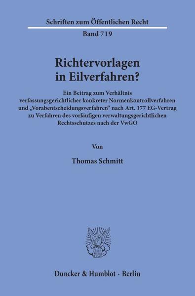 Richtervorlagen in Eilverfahren?