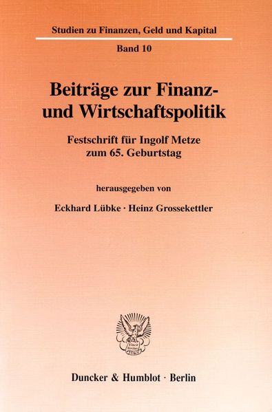 Beiträge zur Finanz- und Wirtschaftspolitik.