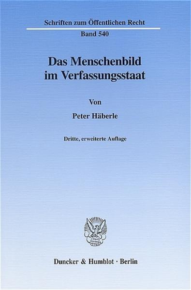 Das Menschenbild im Verfassungsstaat.