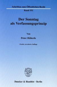 Der Sonntag als Verfassungsprinzip.