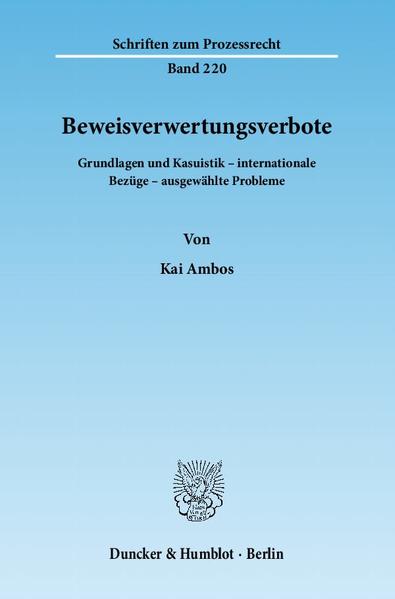 Beweisverwertungsverbote.