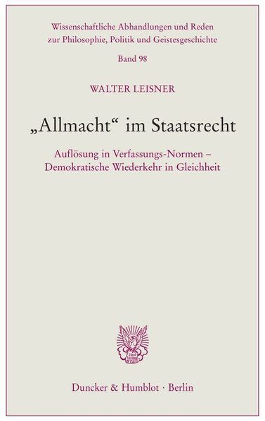 "Allmacht" im Staatsrecht.