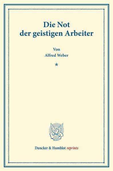 Die Not der geistigen Arbeiter.