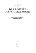 Der Begriff des Widerspruchs