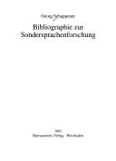 Bibliographie zur Sondersprachenforschung
