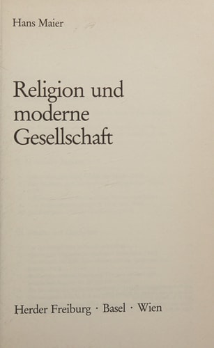 Schriften zu Kirche und Gesellschaft / Religion und moderne Gesellschaft