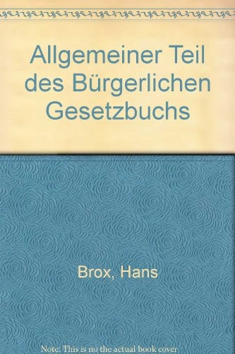 Allgemeiner Teil des Bürgerlichen Gesetzbuchs