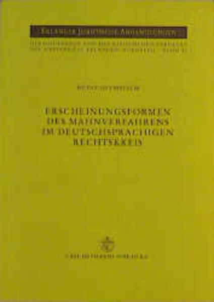 Erscheinungsformen des Mahnverfahrens im deutschsprachigen Rechtskreis