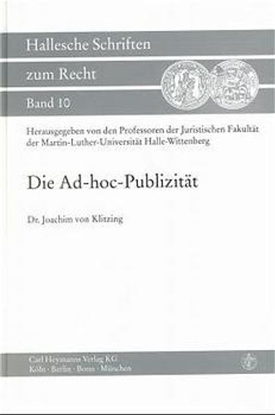 Die Ad-hoc-Publizität