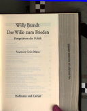 Der Wille zum Frieden.