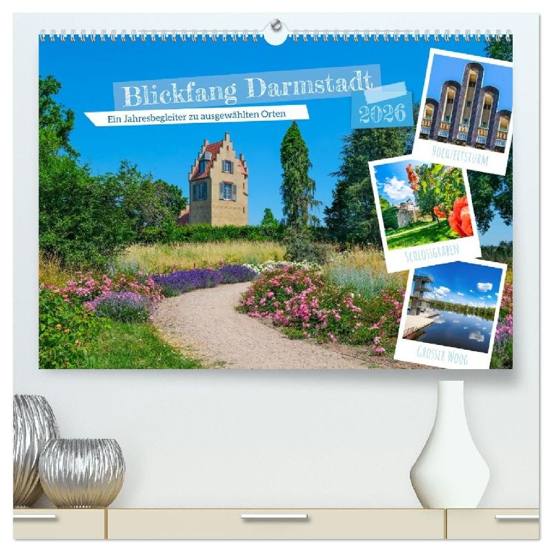 Blickfang Darmstadt! (hochwertiger Premium Wandkalender 2026 DIN A2 quer), Kunstdruck in Hochglanz