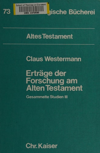 Erträge der Forschung am Alten Testament