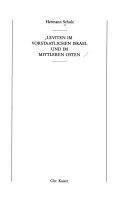 Leviten im vorstaatlichen Israel und im Mittleren Osten